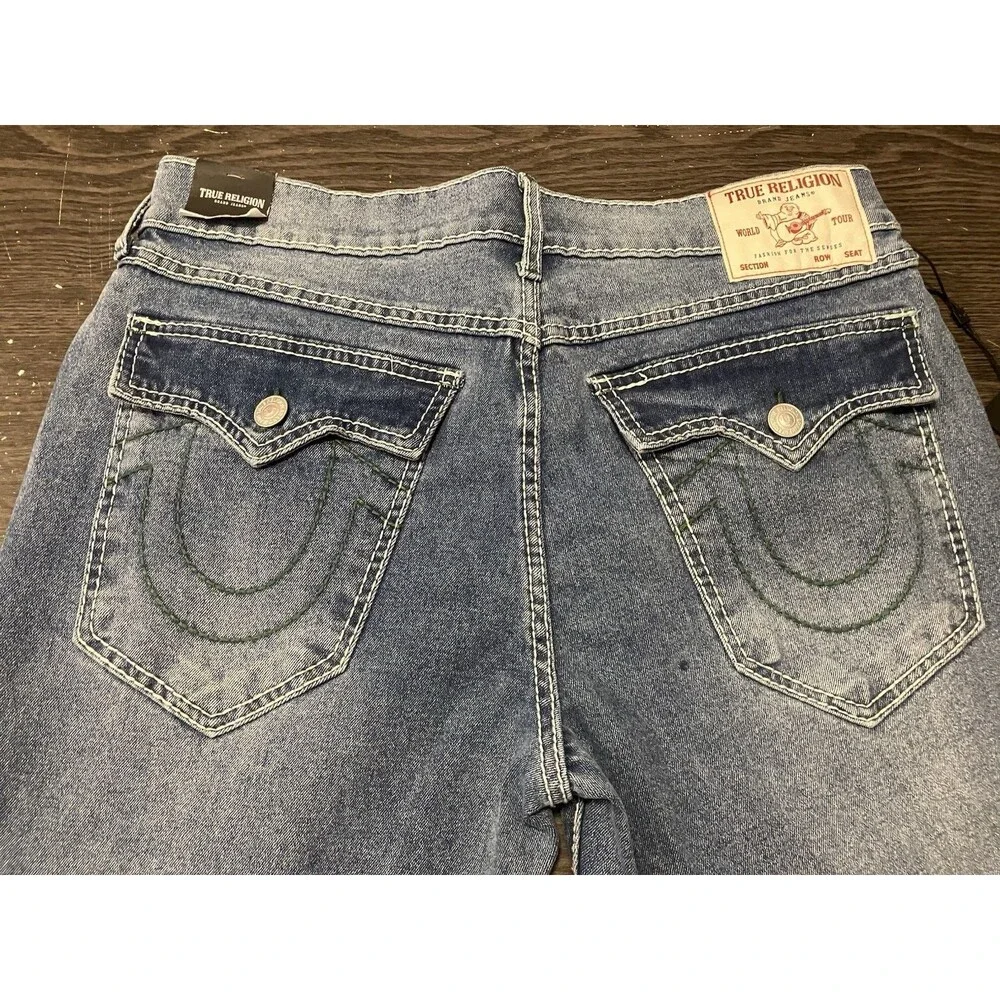 True Religion Men’s Ricky T Big Flap Straight Jeans Blue Sz 34x34 NEW SEE DESC